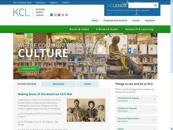 Kershaw County Library website