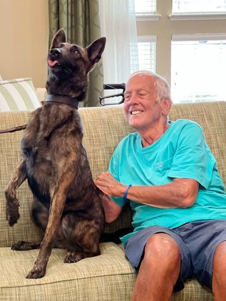 Jack Brantley with Dog